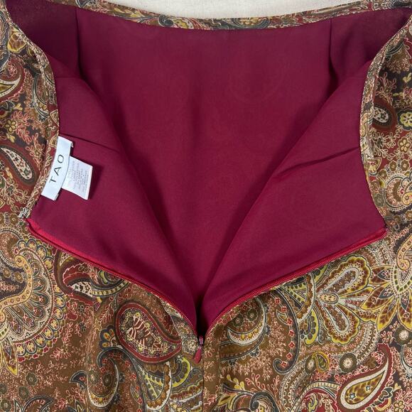 Y2K Vintage Paisley Pencil Skirt 4 | Whimsigoth Earthy Boho Academic USA Made - Picture 5 of 15